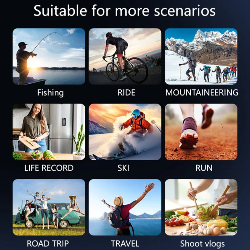 2026 New Handheld Sports Camera With180 Degree Rotating Lens 4K HD Wireless Wifi Video Recorder Built-in Fill Light Camera