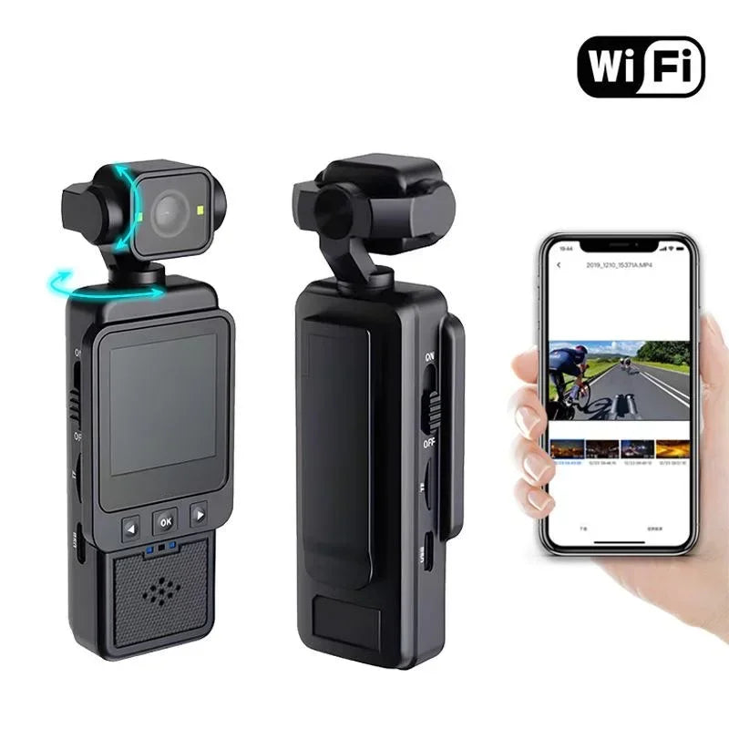 2026 New Handheld Sports Camera With180 Degree Rotating Lens 4K HD Wireless Wifi Video Recorder Built-in Fill Light Camera